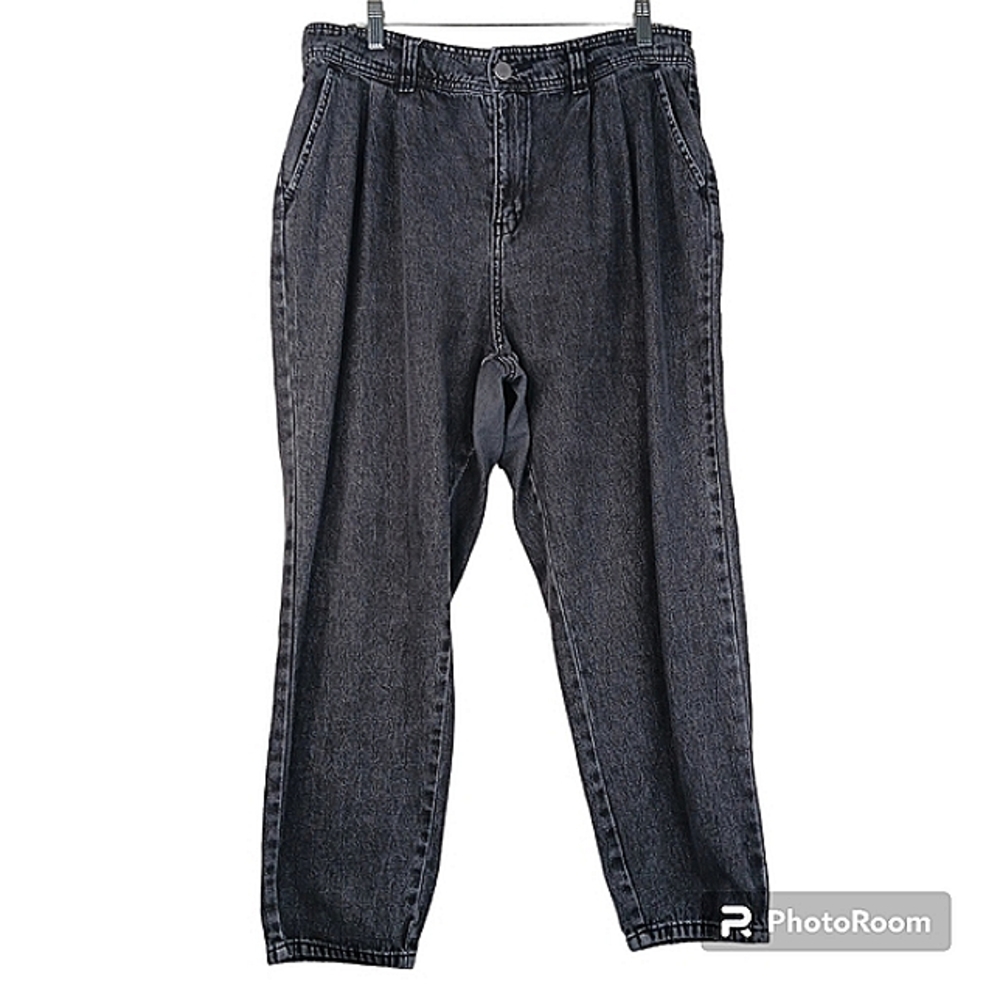 WHO WHAT WEAR Jeans Black Size 14 High Waist Tapered